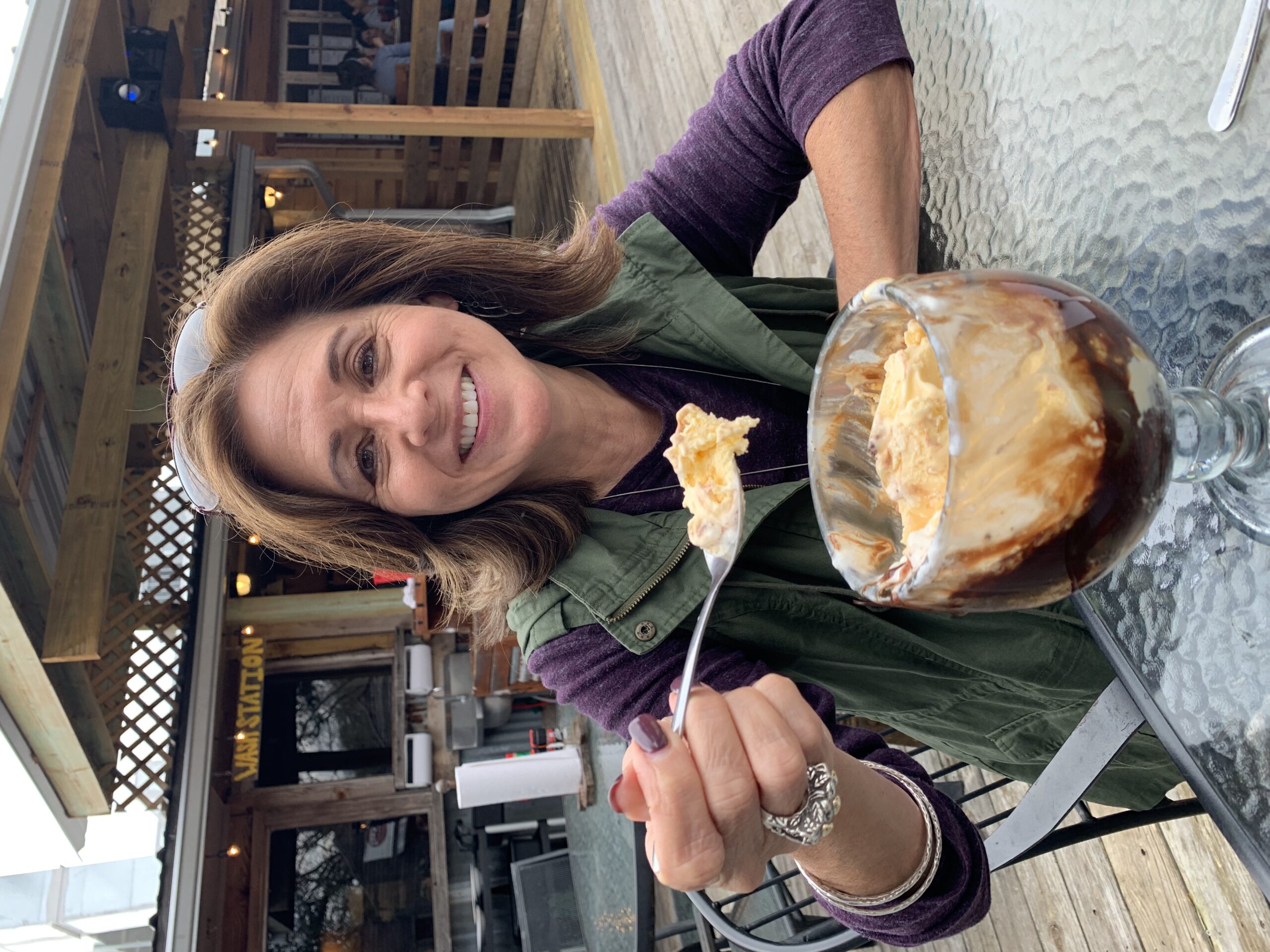 Vera Burchett enjoying dessert—before the silence came